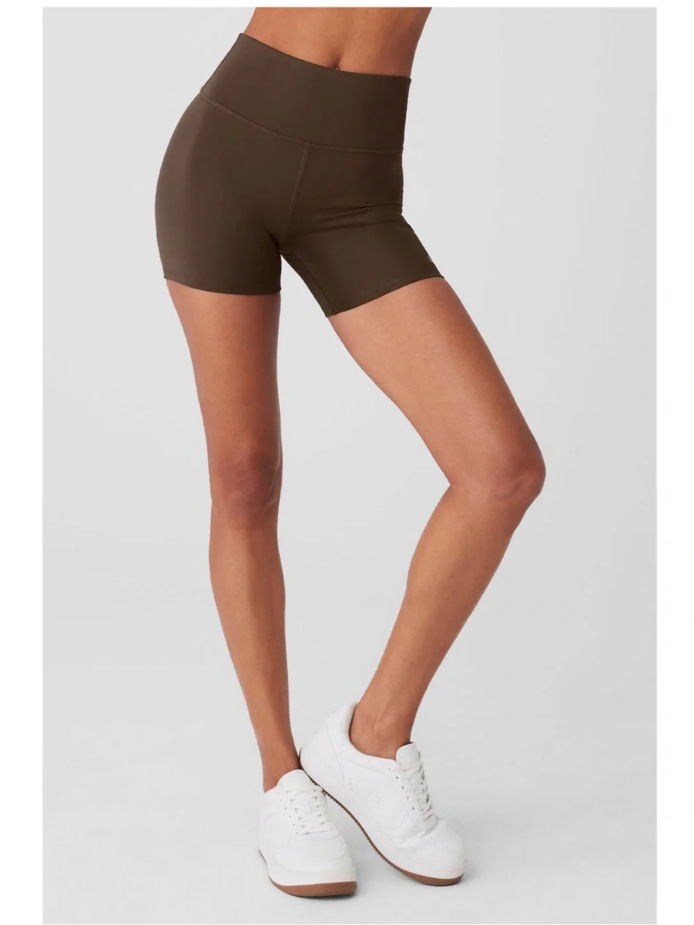 ALO Yoga High-Rise Chocolate Brown Bike Shorts
